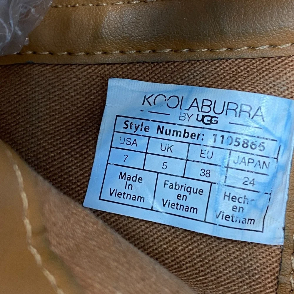 Koolaburra‎ Ugg Ankle Boots 7 Chestnut Brown Suede Samiah Buckle Heeled Bootie - Picture 6 of 7